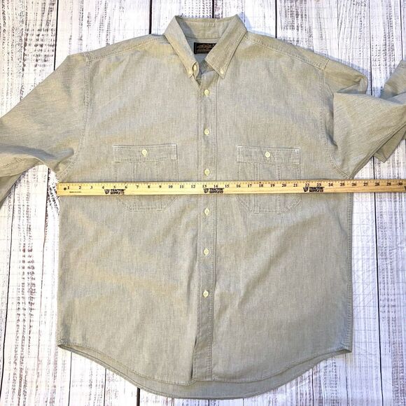 Vintage Eddie Bauer Men’s XL Gray Cotton Button Down Long Sleeve Shirt USA 90s - Picture 3 of 9